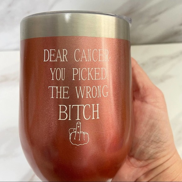 Other - Metallic 12 oz Wine Tumbler with Lid